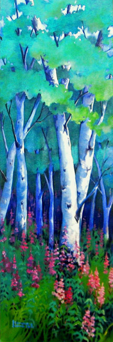 Florence Dionne, Le temps des épilobes, 30 x 12 po